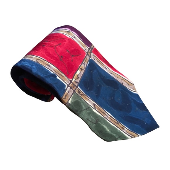 Robert Daskai Hand Painted tie 100% Silk Made in the USA - Picture 1 of 12